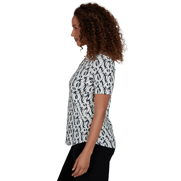 Petite Emaline Key Items Short Sleeve Abstract V Neck Blouse
