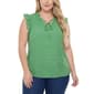 Plus Size NY Collection Flutter Sleeve Print Chiffon Tie Neck Bl - image 1