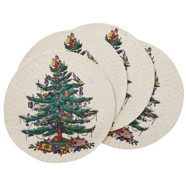 Spode® Christmas Tree Round Placemats - Set of 4