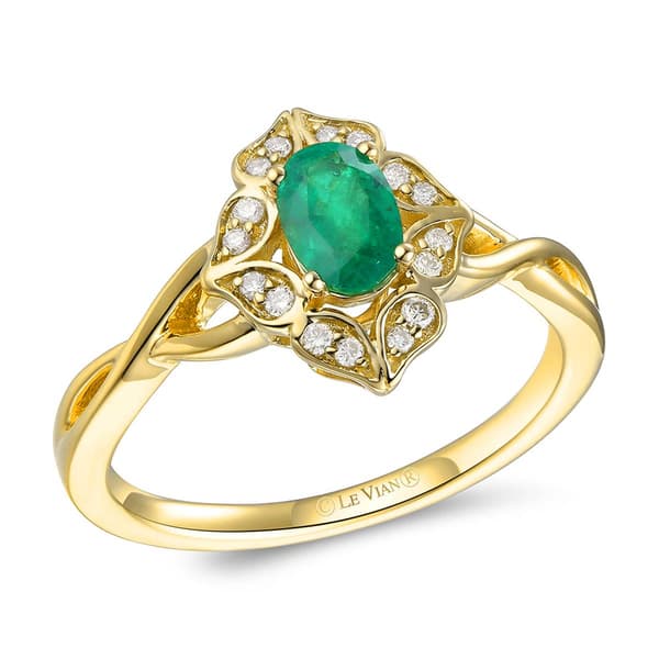 Le Vian(R) 14kt. Gold 1/3ctw. Emerald Diamond Accent Ring - image 