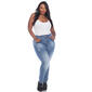 Plus Size White Mark Paint Effect Light Blue Denim Jeans - image 5