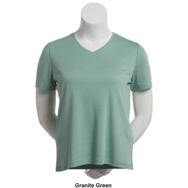 Petite Hasting & Smith Short Sleeve Solid V-Neck Tee