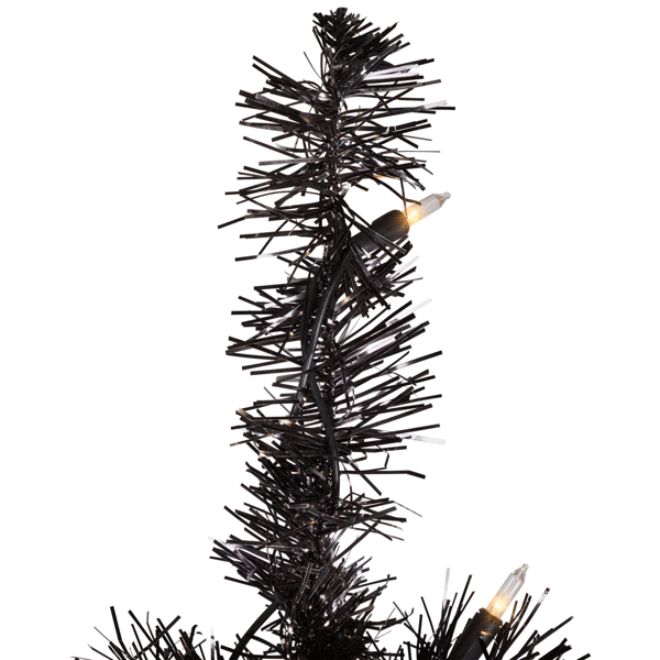 Northlight 9ft. Pre-Lit Black Artificial Tinsel Halloween Tree