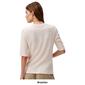 Womens Calvin Klein 3/4 Sleeve Crew Neck Textured Knit Tee - image 2