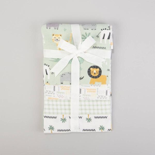 Zac & Zoey 4pk. Safari Flannel Receiving Blankets - image 