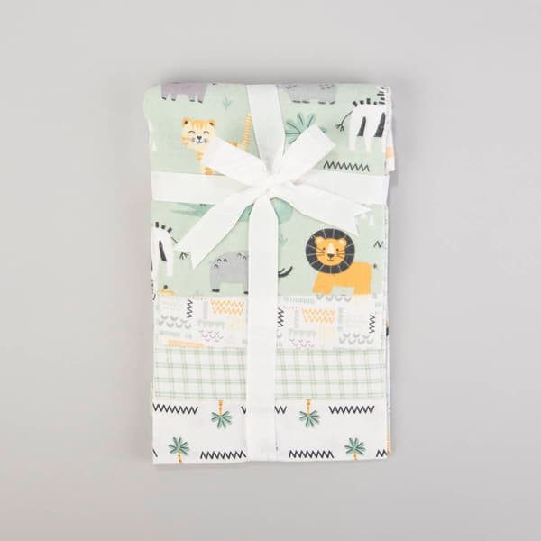 Zac & Zoey 4pk. Safari Flannel Receiving Blankets - image 