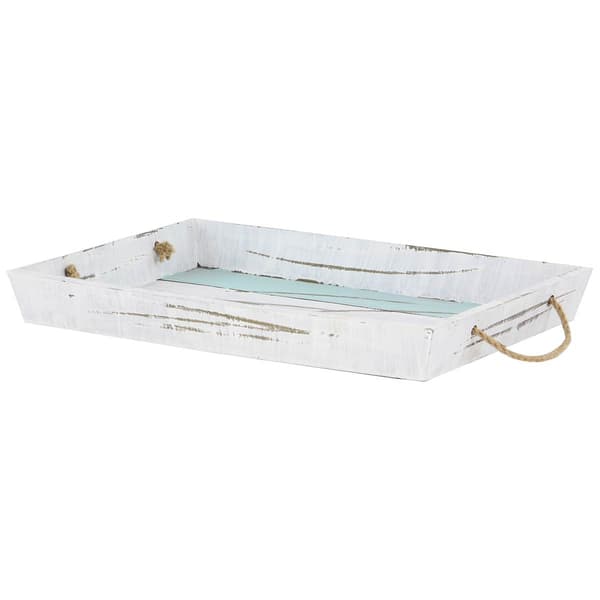 9th & Pike&#174; Set of 2 Wood Serving Trays with Rope Handles