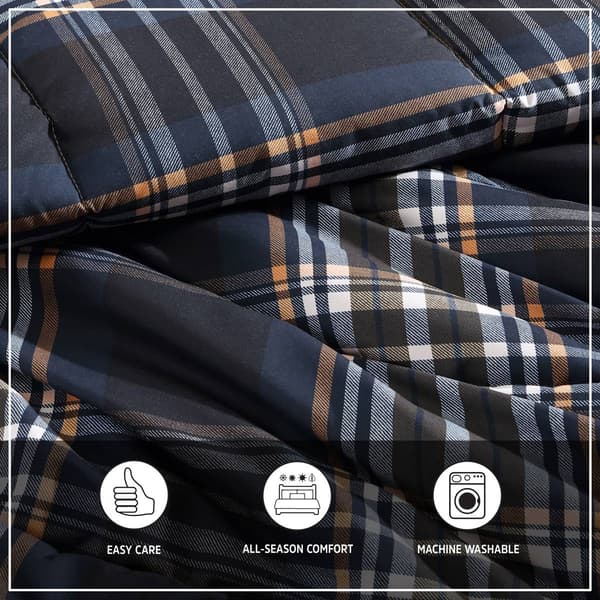 Wrangler City Flats Plaid Microfiber Reversible Comforter Set