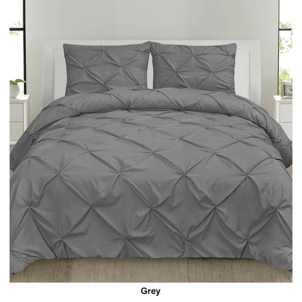 Sweet Home Collection 3pc. Pinch Pleat Pintuck Bedding Set