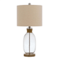 HomeRoots 26in. Brown Mason Jar Table Lamp with Drum Shade - image 1