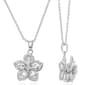 Silver Plated CZ Flower Spinner Pendant Necklace - image 1