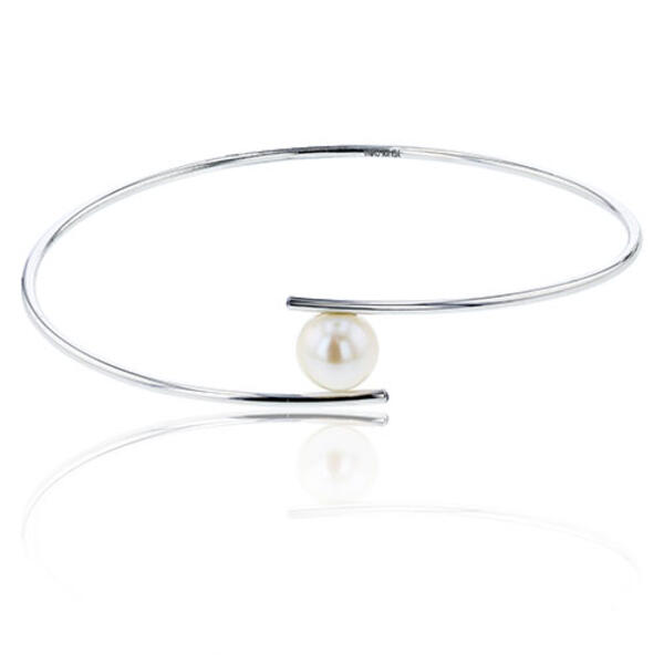Gemstone Classics&#40;tm&#41; Flexible Pearl Bangle Bracelet - image 