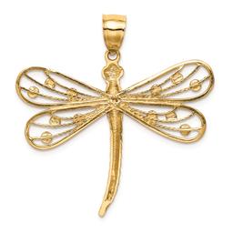 Gold Classics™ 14kt. & White Rhodium Dragonfly Pendant