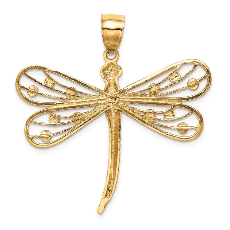 Gold Classics™ 14kt. & White Rhodium Dragonfly Pendant