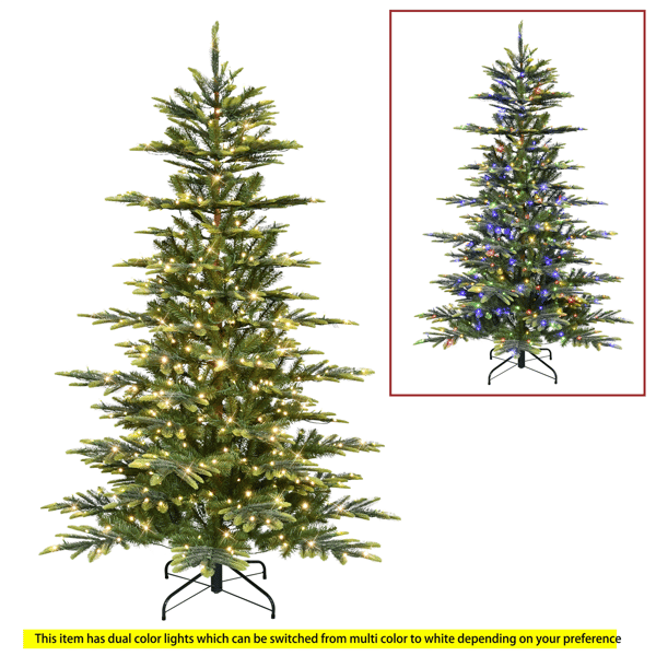 Puleo International 6.5ft. Pre-Lit Aspen Fir Christmas Tree