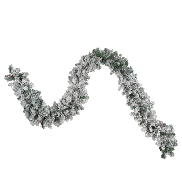 Northlight 9ft. Pre-Lit Flocked Madison Pine Christmas Garland - image 