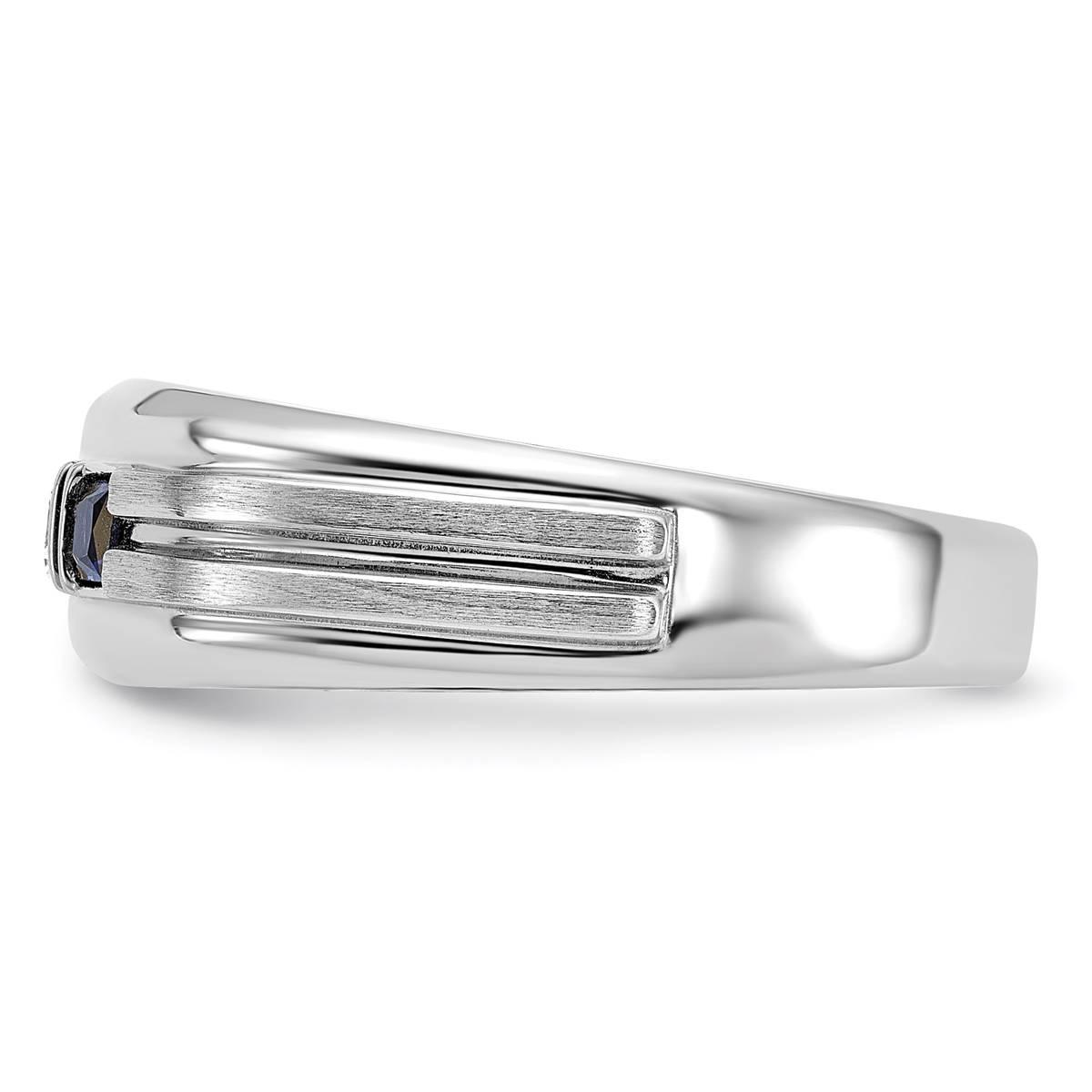 Mens Gentlemen’s Classics™ 14kt. White Gold Sapphire Satin Ring