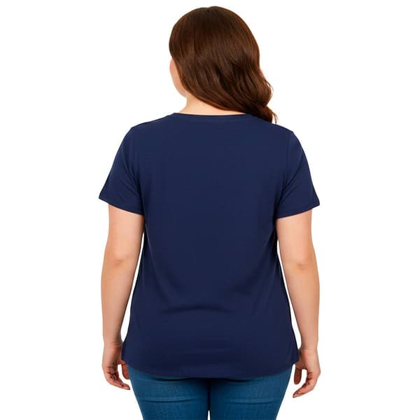 Plus Size New York Laundry Short Sleeve Tropical V-Neck Tee