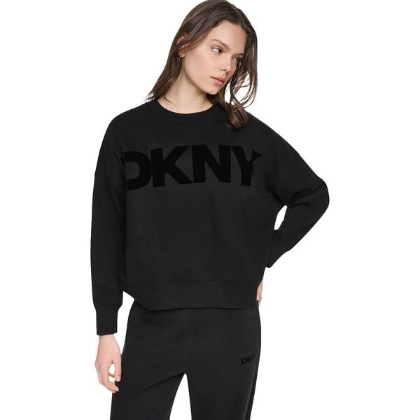Womens DKNY Sport Long Sleeve Exploded Logo Fleece Sweatshirt