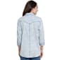 Womens Ali Miles 3/4 Roll Tab Sleeve Star Button Front Blouse - image 2
