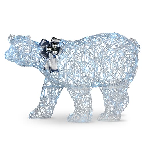 National Tree 27in. Pre-Lit Polar Bear Decoration - image 