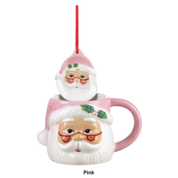 Mr. Christmas 16oz. Ceramic Santa Mug & Ornament Set