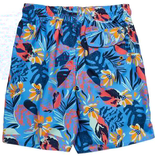 Mens Hawaiian Authentics Tropical Floral Swim Trunks