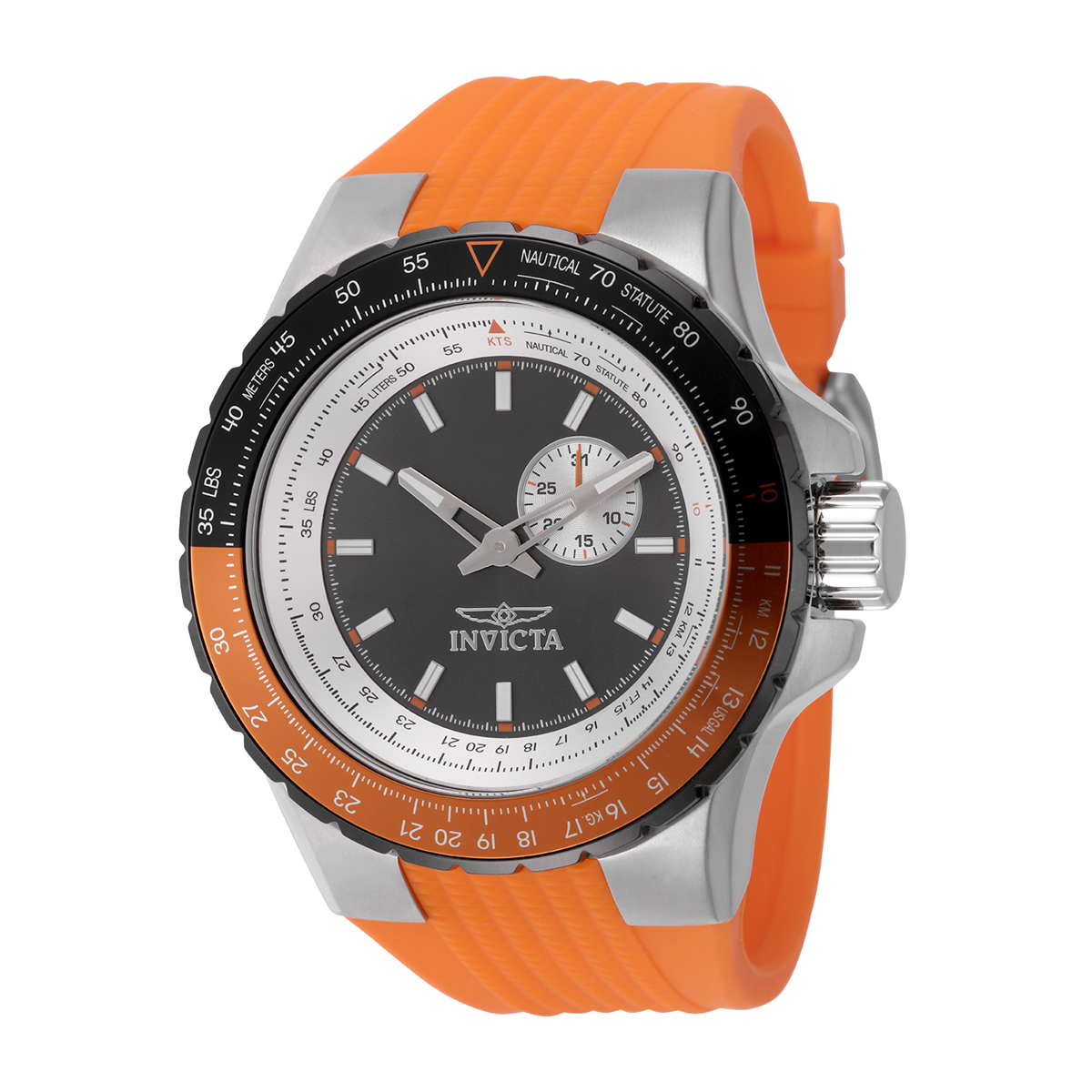 Mens Invicta Aviator Steel Gunmetal Dial Quartz Watch - 49721