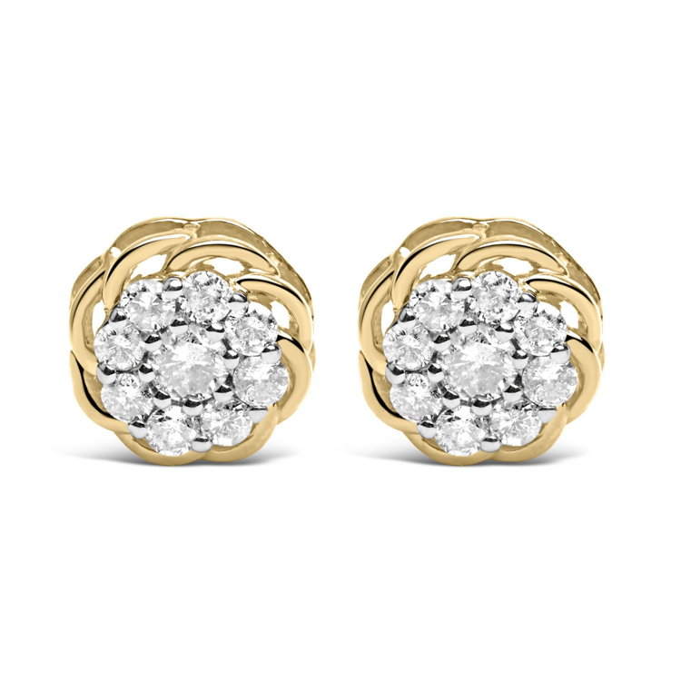 Haus of Brilliance 1/2ctw. Diamond Cluster Stud Earrings