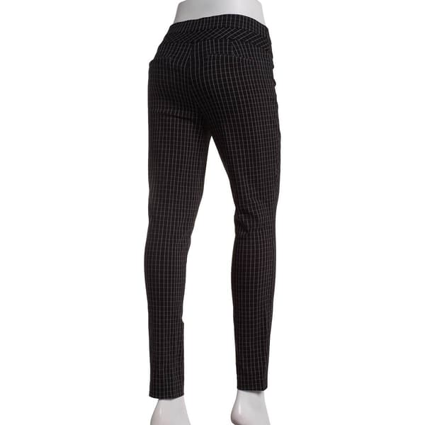 Juniors Leighton Wide Waist Check Millennium Skinny Dress Pants