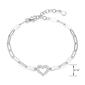 Forever Facets Sterling Silver Open Heart Chain Bracelet - image 2