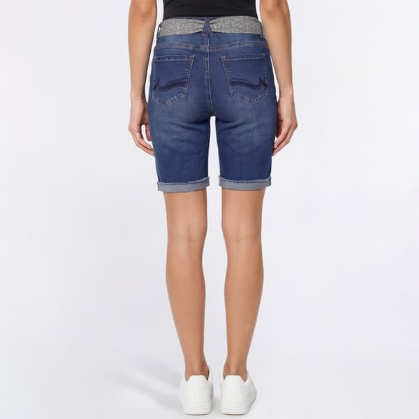Womens Angels Forever Young Everflex Belted Bermuda Denim Shorts