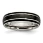 Mens Endless Affection&#40;tm&#41; Grooved 6mm Black IP-Plated Titanium Band - image 1