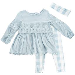 Toddler Girl Tahari Woven Top & Plaid Leggings Set