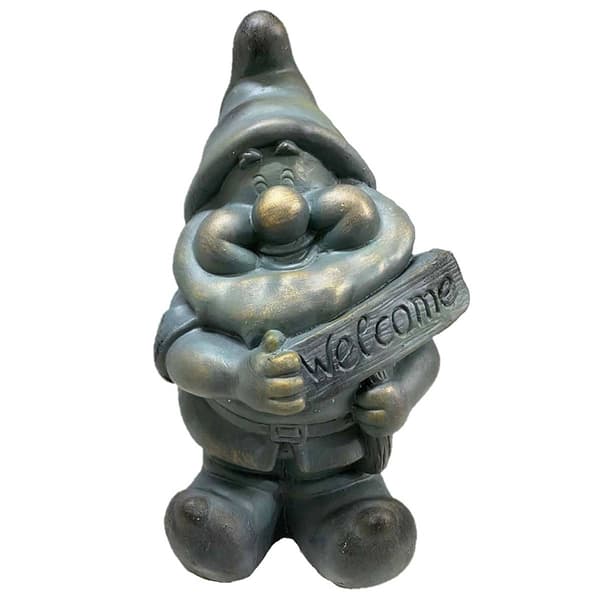 Santa's Workshop 15in. Gnome with Welcome Sign - image 