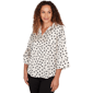 Womens Emaline Dusted Petals 3/4 Wide Sleeve Dot Blouse - image 3