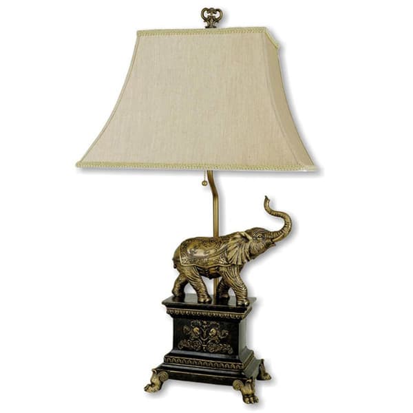 HomeRoots 29in. Antique Elephant Table Lamp - image 