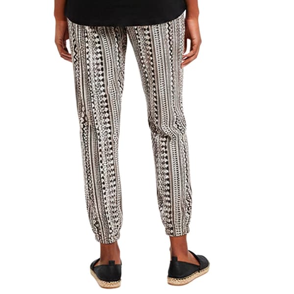 Petite Robert Louis Pull On Tie Waist Geometric Silky Knit Jogger