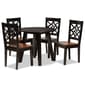 Baxton Studio Rava Two-Tone Dark Brown Wood 5pc. Dining Set - image 1