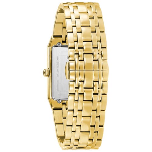 Mens Bulova Quadra Gold Plated Bracelet Watch - 97D120