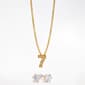 Gold-Tone CZ Lucky Number 7 Pendant & Earring Set - image 1