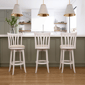 HH2 Home Savana White Wood Swivel Bar Height Stool - image 8