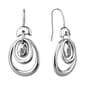 Bella Uno Silver-Tone Organic Oval Fishhook Drop Earrings - image 1