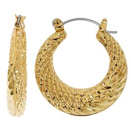 Design Collection Textured Puffed Hoop Earrings