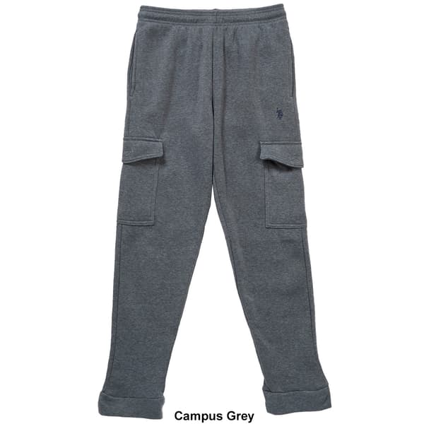 Mens U.S. Polo Assn.® Solid Cargo Pocket Fleece Joggers