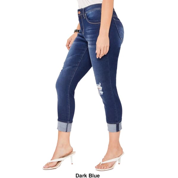 Petite Royalty Wanna Betta Butt Cuffed Distressed Ankle Jeans