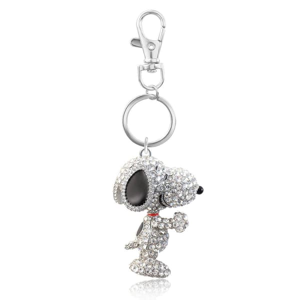 Peanuts Snoopy 3D Multi Color Pave Keychain with Lobster Clip - image 