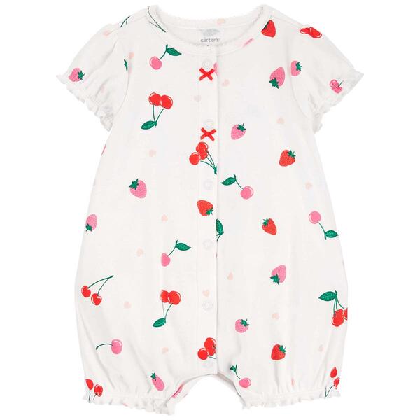 Baby Girl &#40;NB-24M&#41; Carters&#40;R&#41; Cherry Ruffle Snap Up Romper - image 