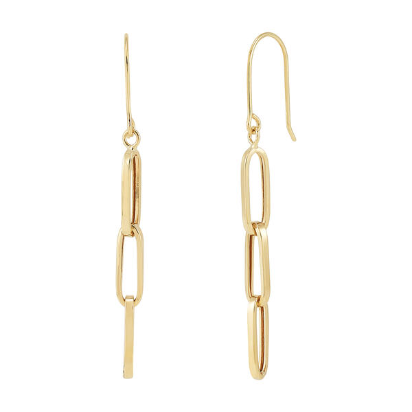 Gold Classics&#40;tm&#41; 10kt. Gold Triple Paperclip Dangle Earrings - image 