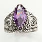 Ashley Cooper(tm) Antique Silver Amethyst Filigree Band Ring - image 1